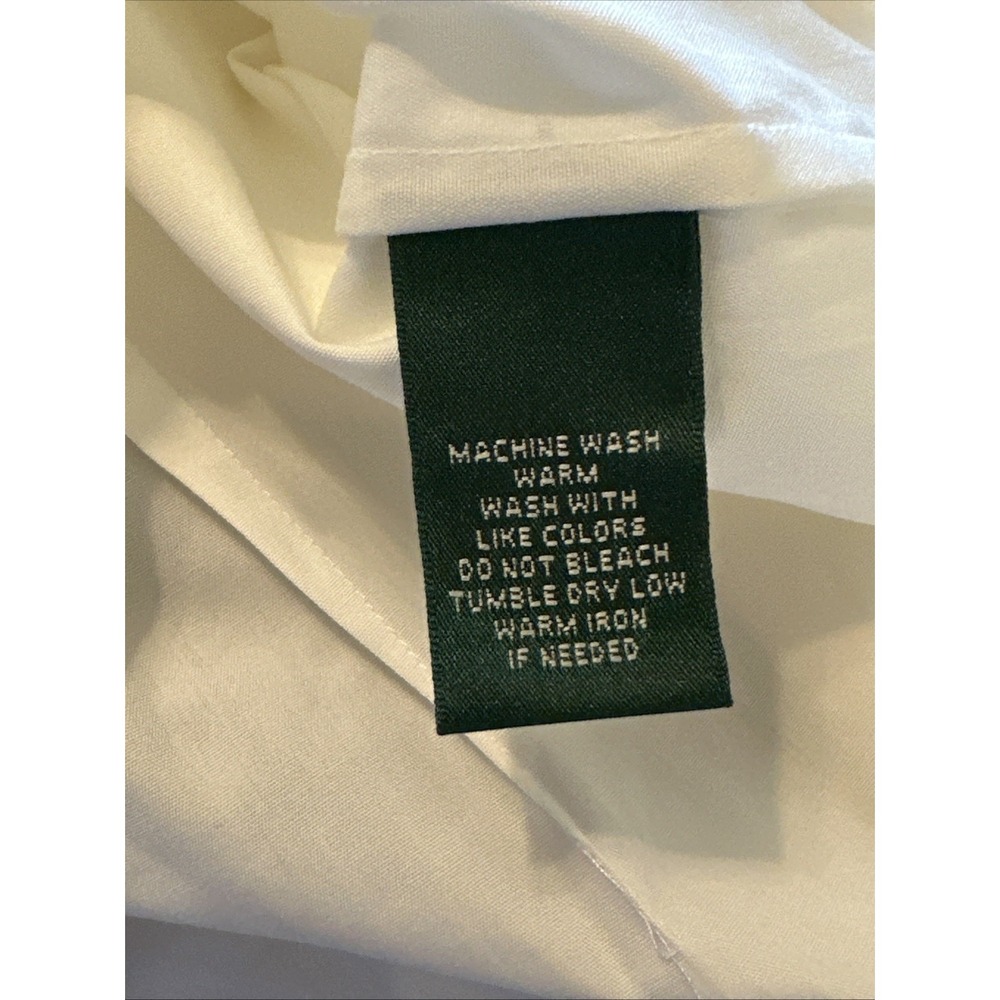 Lauren Ralph Lauren Vintage Ruffle White Shirt Preppy Classic Large - Picture 8 of 8